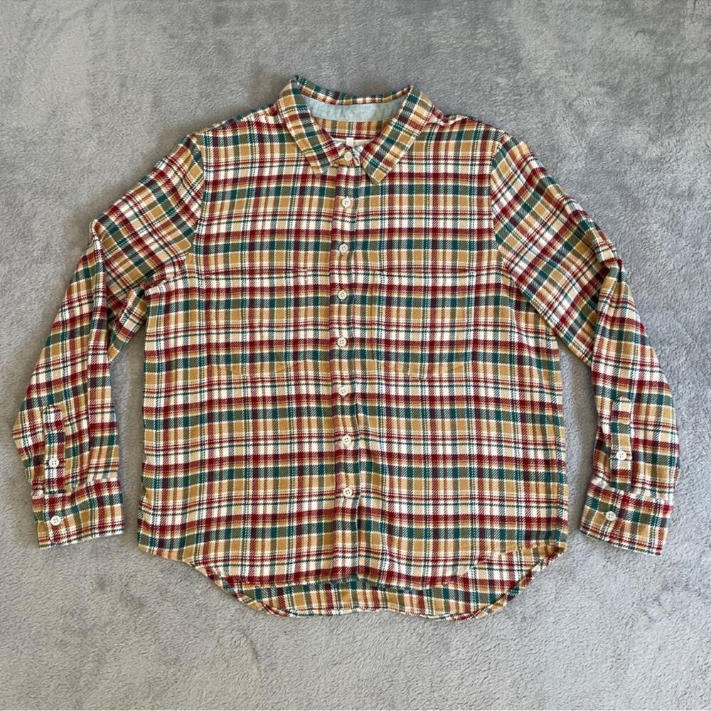 The Great Shirt Womens Large 3 Flannel Plaid Scouting button up flannel